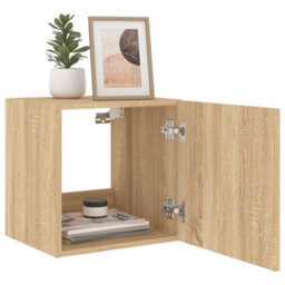Walplus Tv Wall Cabinet With Led Lights Sonoma Oak 40.5X35X40 Cm - thumbnail 7