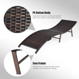 Costway Sun Lounger With Double-Sided Cushioned Seat For Garden Lawn Backyard - thumbnail 7