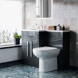 Nes Home 1100mm Left Hand Freestanding Grey Vanity With Back To Wall Toilet, Wc & Basin - thumbnail 3