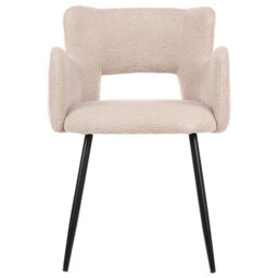 Beliani Set Of 2 Dining Chairs Sanilac Boucle Beige - thumbnail 5