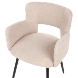Beliani Set Of 2 Dining Chairs Sanilac Boucle Beige - thumbnail 8