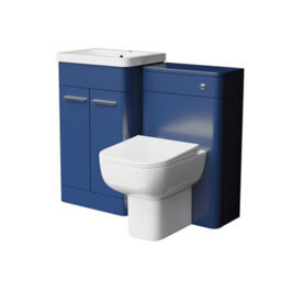 Nes Home 500mm Freestanding Vanity Unit With Basin,back To Wall Toilet, Wc Unit Royal Blue - thumbnail 5
