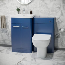 Nes Home 500mm Freestanding Vanity Unit With Basin,back To Wall Toilet, Wc Unit Royal Blue - thumbnail 2