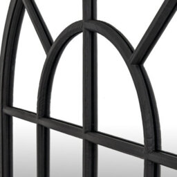 Wyld Haus Large Black Industrial Arched Wooden Windowpane Mirror 1350 X 900 mm - thumbnail 5