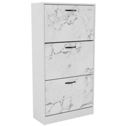 Lassic Vida Designs 3 Drawer Shoe Cabinet, White Marble - thumbnail 9