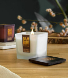 Heart and Home Bamboo Patchouli & Guaiac Wood Large Soy Candle  - 40 Hours Burn - Crackling Wick - thumbnail 2
