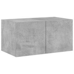 Walplus Tv Wall Cabinet With Led Lights Concrete Grey 60X35X31 Cm - thumbnail 7