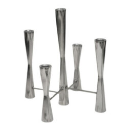 Ivyline Parker 5 Piece Silver Candle Centerpiece H42Cm W27.5Cm - thumbnail 2