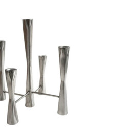Ivyline Parker 5 Piece Silver Candle Centerpiece H42Cm W27.5Cm - thumbnail 3