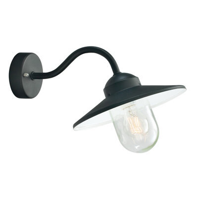 Elstead Karlstad 1 Light Outdoor Fisherman Dome Wall Lantern Light Black Ip55, E27 - image 1