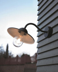 Elstead Karlstad 1 Light Outdoor Fisherman Dome Wall Lantern Light Black Ip55, E27 - thumbnail 2