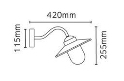 Elstead Karlstad 1 Light Outdoor Fisherman Dome Wall Lantern Light Black Ip55, E27 - thumbnail 4