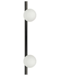 Beliani 2-Light Wall Lamp, Black Metal With White Frosted Glass Globes, 85 Cm - thumbnail 3