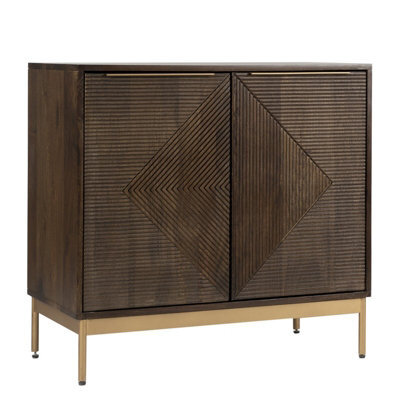 Buttercup Farm Zaine Carving Small Sideboard - Mango Wood - L40 X W80 X H76 Cm - Dark Finish - Assembly Required - image 1
