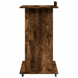 Berkfield Lectern With Wheels & Drawer Smoked Oak 55X55X107 Cm Engineered Wood - thumbnail 5