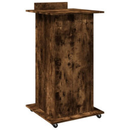 Berkfield Lectern With Wheels & Drawer Smoked Oak 55X55X107 Cm Engineered Wood - thumbnail 6