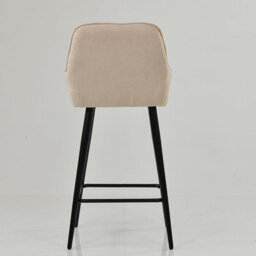 Lakeland Furniture Hamilton Natural Cream Fabric Black Fixed Base Bar Stool - thumbnail 6