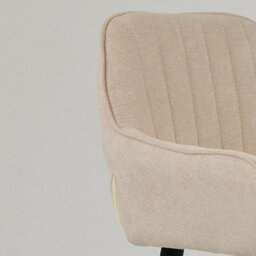 Lakeland Furniture Hamilton Natural Cream Fabric Black Fixed Base Bar Stool - thumbnail 8
