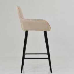 Lakeland Furniture Hamilton Natural Cream Fabric Black Fixed Base Bar Stool - thumbnail 5