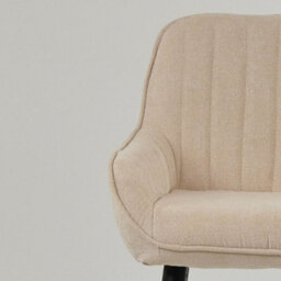 Lakeland Furniture Hamilton Natural Cream Fabric Black Fixed Base Bar Stool - thumbnail 7