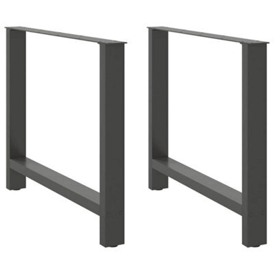 Berkfield Dining Table Legs Anthracite 2 Pcs 100X(72-73) Cm Steel - image 1