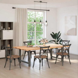 Berkfield Dining Table Legs Anthracite 2 Pcs 100X(72-73) Cm Steel - thumbnail 2