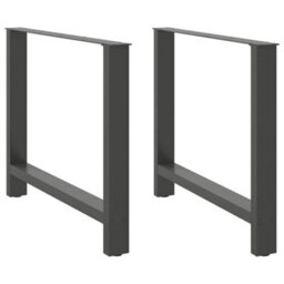 Berkfield Dining Table Legs Anthracite 2 Pcs 100X(72-73) Cm Steel
