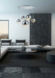 Luminosa Lighting Luminosa Fermi Cluster Ceiling Pendant Lamp Nickel & Crystal, 5 Light, E27 - thumbnail 3