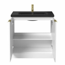 Affine Fluted 800mm Bathroom Vanity Unit Basin Floorstanding Cupboard Soft Close White - thumbnail 5