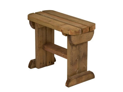 Arbor Garden Solutions Hollies Wooden Bench, Rounded Outdoor Garden Fence Seat(4Ft, Rustic Brown Finish) - image 1