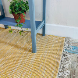 Second Nature Online Hush Hand Loomed Soft Cotton Rug In Muted Colours / 60 X 90 Cm / Mustard Yellow - thumbnail 1