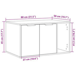 Vidaxl Cat Litter Box Enclosure White 80X50X45 Cm Engineered Wood - thumbnail 3