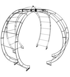 Poppy Forge Round Gazebo - Ready To Rust - Steel - L307.4 X W307.4 X H254 Cm - Black