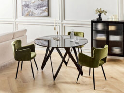 Beliani Dining Table Oxhill Black 120 Cm 120 Cm - thumbnail 2