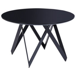 Beliani Dining Table Oxhill Black 120 Cm 120 Cm - thumbnail 1