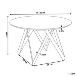 Beliani Dining Table Oxhill Black 120 Cm 120 Cm - thumbnail 3