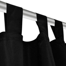 Berkfield 2 Pcs Black Micro-Satin Curtains With Loops 140 X 245 Cm - thumbnail 4
