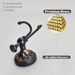 Antique Black Brass Towel Hook, Antique Brass Bathroom Coat Hook - thumbnail 4