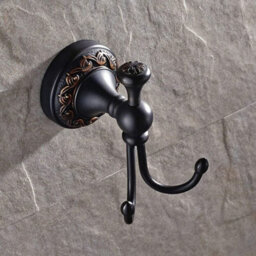 Antique Black Brass Towel Hook, Antique Brass Bathroom Coat Hook - thumbnail 3
