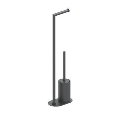 Cosmic Paper Holder With Toilet Brush, Matt Black, Architect S+ Collection - image 1