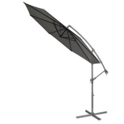 Dellonda 3M Banana Parasol/umbrella With Cover, Crank Handle, Grey - Dg264 - thumbnail 6