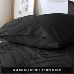Lazzaro Tufted King Size Duvet Cover Sets Ultrasoft Easy Care King Size Bedding Set With Zipper Closure - thumbnail 6