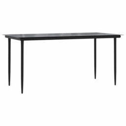 Berkfield Durable 5 Piece Garden Dining Set Black Poly Rattan Glass - thumbnail 7