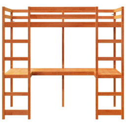 Berkfield Loft Bed Frame Without Mattress Wax Brown 75X190 Cm Small Single Solid Wood Pine - thumbnail 5