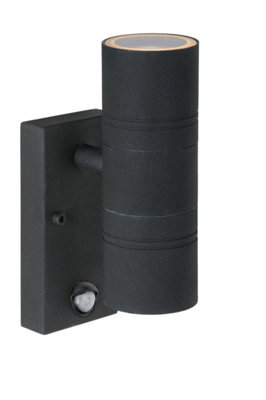 Lucide Arne Led Outdoor Up & Down Wall Light With Pir Sensor Black - image 1