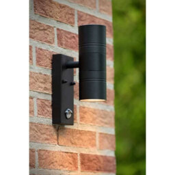 Lucide Arne Led Outdoor Up & Down Wall Light With Pir Sensor Black - thumbnail 6