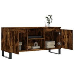 Berkfield Sturdy Tv Cabinet Smoked Oak 104X35X50 Cm Engineered Wood - thumbnail 4