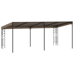 Berkfield Durable Wall-Mounted Gazebo 6X3X2.5 M Taupe - thumbnail 4