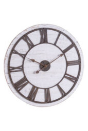 Rustic Wooden Wall Clock With Aged Numerals & Hands - thumbnail 1