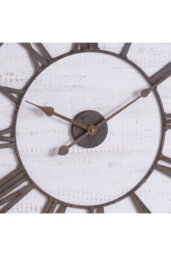 Rustic Wooden Wall Clock With Aged Numerals & Hands - thumbnail 2